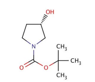 (S)-(&plus;)-N-Boc-3-pyrrolidinol (CAS 101469-92-5) - chemical structure image