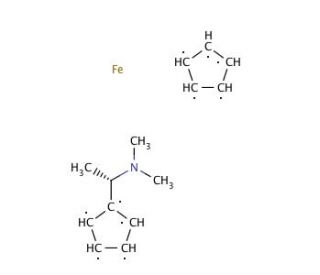 (S)-(−)-N,N-Dimethyl-1-ferrocenylethylamine (CAS 31886-57-4) - chemical structure image