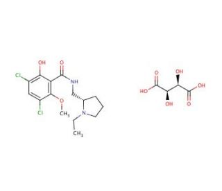 S(&minus;)-Raclopride (&plus;)-tartrate salt (CAS 98185-20-7) - chemical structure image