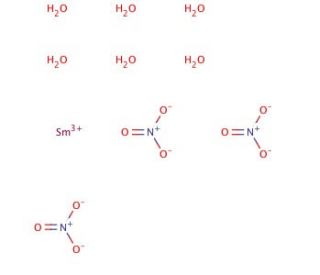 Samarium(III) nitrate hexahydrate (CAS 13759-83-6) - chemical structure image