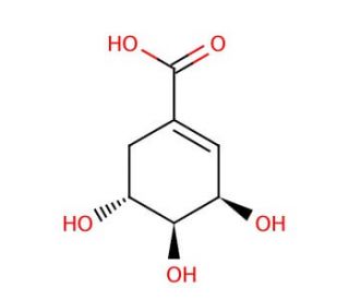 Shikimic acid (CAS 138-59-0) - chemical structure image