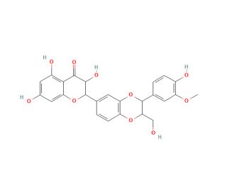 Silymarin group, mixture of isomers (CAS 65666-07-1) - chemical structure image