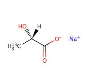 Sodium L-lactate-3-13C, 45%-55% aqueous solution (CAS 201595-70-2) - chemical structure image