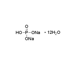 Sodium phosphate dibasic dodecahydrate (CAS 10039-32-4) - chemical structure image