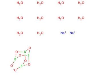 Sodium tetraborate decahydrate (CAS 1303-96-4) - chemical structure image