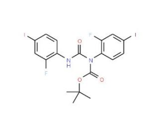 t-Butyl 2-fluoro-4-iodophenyl(2-fluoro-4-iodophenylcarbamoyl)carbamate (CAS 1033201-49-8) - chemical structure image