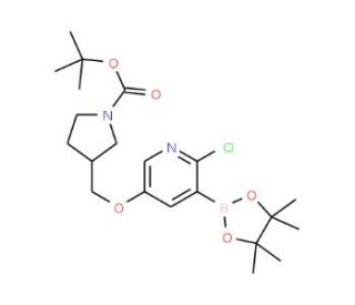 t-Butyl 3-((6-chloro-5-(4,4,5,5-tetramethyl-1,3,2-dioxaborolan-2-yl)pyridin-3-yloxy)methyl)pyrrol - chemical structure image