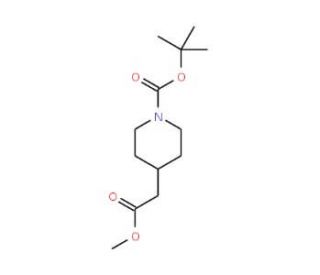 t-Butyl 4-(2-methoxy-2-oxoethyl)piperidine-1-carboxylate (CAS 175213-46-4) - chemical structure image