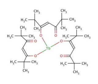 Terbium(III) tris(2,2,6,6-tetramethyl-3,5-heptanedionate) (CAS 15492-51-0) - chemical structure image