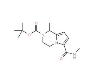 tert-butyl 1-methyl-6-[(methylamino)carbonyl]-3,4-dihydropyrrolo[1,2-a]pyrazine-2(1H)-carboxylate - chemical structure image
