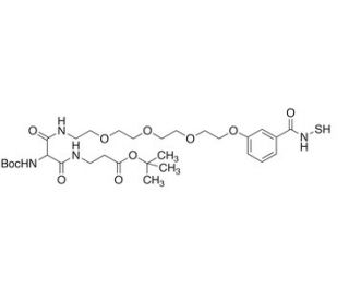 tert-Butyl 14-(N-Boc-amino)-1-[3-(mercaptocarbamoyl)phenoxy]-13,15-dioxo-3,6,9-trioxa- 12,16-diazanonadecan-19-oate (CAS 1076