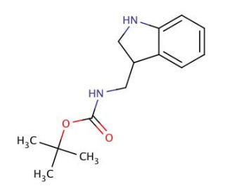tert-butyl 2,3-dihydro-1H-indol-3-ylmethylcarbamate (CAS 1000932-73-9) - chemical structure image