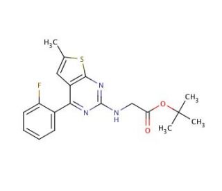 tBu 2-[4-(2-Fluorophenyl)-6-methylthieno[2,3-d]pyrimidin-2-ylamino]acetate (CAS 1076199-69-3) - chemical structure image