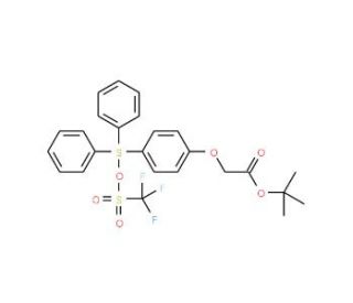 tert-Butyl 2-[4-(diphenylsulphonium)phenoxy] acetate, triflate salt (CAS 180801-55-2) - chemical structure image