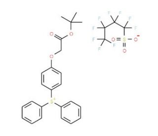 tert-Butyl 2-[4-(diphenylsulphonium)phenoxy]acetate, nonaflate salt (CAS 857285-80-4) - chemical structure image