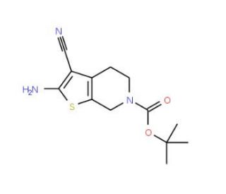 tert-butyl 2-amino-3-cyano-4,7-dihydrothieno[2,3-c]pyridine-6(5H)-carboxylate (CAS 150986-83-7) - chemical structure image