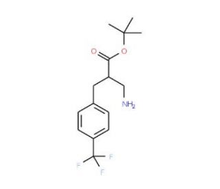 tert-butyl 2-(aminomethyl)-3-(4-(trifluoromethyl)phenyl)propanoate (CAS 925889-77-6) - chemical structure image