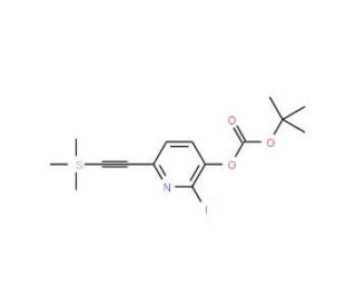 tert-Butyl 2-iodo-6-((trimethylsilyl)ethynyl)-pyridin-3-yl carbonate - chemical structure image