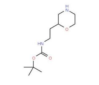 tert-Butyl 2-morpholin-2-ylethylcarbamate (CAS 1032507-63-3) - chemical structure image