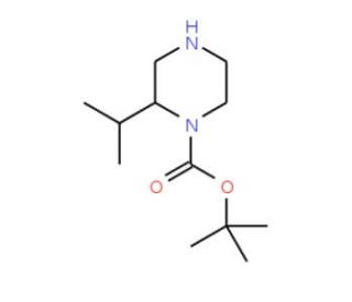 tert-Butyl (2S)-2-(propan-2-yl)piperazine-1-carboxylate (CAS 674792-05-3) - chemical structure image