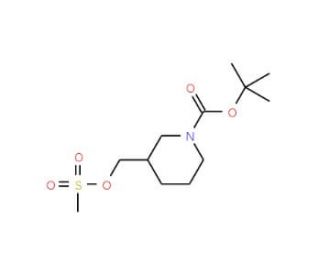 tert-butyl 3-[(methanesulfonyloxy)methyl]piperidine-1-carboxylate (CAS 162166-99-6) - chemical structure image
