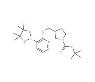 tert-Butyl 3-((3-(4,4,5,5-tetramethyl-1,3,2-dioxaborolan-2-yl)pyridin-2-yloxy)methyl)pyrrolidine-1-c - chemical structure ima