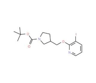 tert-Butyl 3-((3-iodopyridin-2-yloxy)methyl)-pyrrolidine-1-carboxylate - chemical structure image