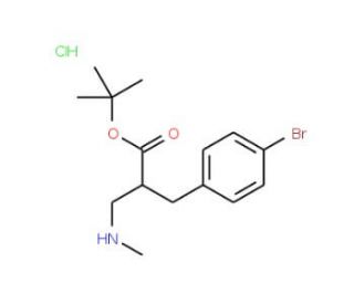tert-butyl 3-(4-bromophenyl)-2-((methylamino)methyl)propanoate hydrochloride - chemical structure image