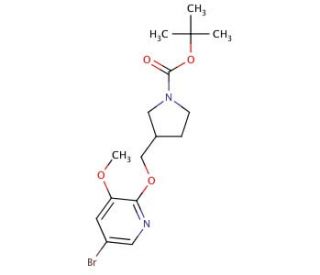 tert-Butyl 3-((5-bromo-3-methoxypyridin-2-yloxy)-methyl)pyrrolidine-1-carboxylate - chemical structure image