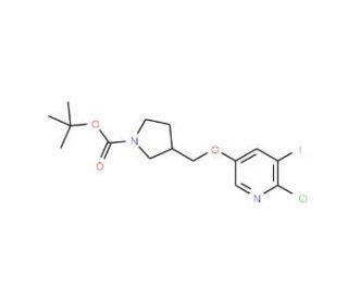 tert-Butyl 3-((6-chloro-5-iodopyridin-3-yloxy)-methyl)pyrrolidine-1-carboxylate - chemical structure image