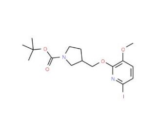 tert-Butyl 3-((6-iodo-3-methoxypyridin-2-yloxy)-methyl)pyrrolidine-1-carboxylate (CAS 1186311-18-1) - chemical structure imag