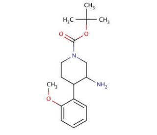 tert-butyl 3-amino-4-(2-methoxyphenyl)piperidine-1-carboxylate - chemical structure image