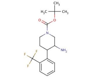 tert-butyl 3-amino-4-[2-(trifluoromethyl)phenyl]piperidine-1-carboxylate - chemical structure image