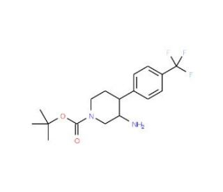 tert-butyl 3-amino-4-[4-(trifluoromethyl)phenyl]piperidine-1-carboxylate - chemical structure image