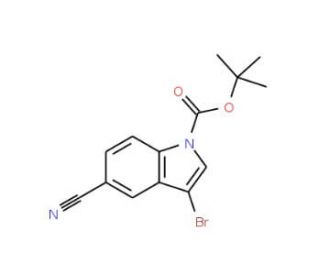 tert-Butyl 3-bromo-5-cyano-1H-indole-1-carboxylate (CAS 348640-12-0) - chemical structure image