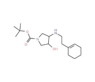 tert-Butyl (3R,4R)-3-[(2-cyclohex-1-en-1-ylethyl)-amino]-4-hydroxypyrrolidine-1-carboxylate - chemical structure image
