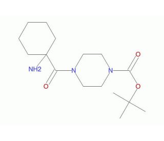 tert-butyl 4-[(1-aminocyclohexyl)carbonyl]piperazine-1-carboxylate - chemical structure image