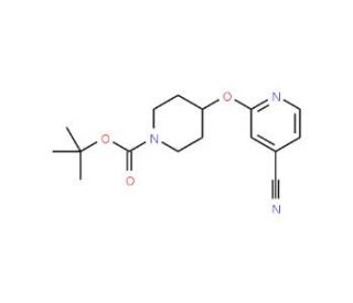 tert-Butyl 4-[(4-cyano-2-pyridinyl)oxy]tetrahydro-1(2H)-pyridinecarboxylate (CAS 1065484-24-3) - chemical structure image