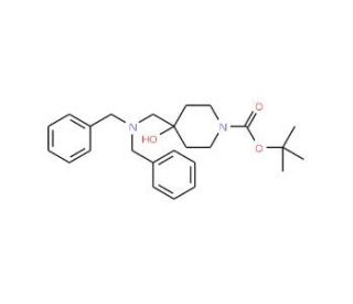 tert-Butyl 4-[(dibenzylamino)methyl]-4-hydroxytetrahydro-1(2H)-pyridinecarboxylate - chemical structure image