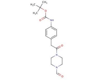 tert-butyl 4-[2-(4-formylpiperazin-1-yl)-2-oxoethyl]phenylcarbamate - chemical structure image