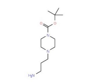 tert-butyl 4-(3-aminopropyl)piperazine-1-carboxylate (CAS 373608-48-1) - chemical structure image
