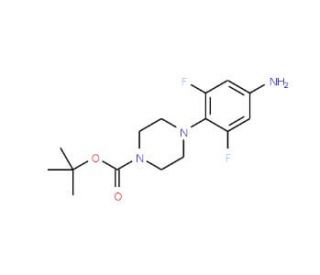 tert-butyl 4-(4-amino-2,6-difluorophenyl)piperazine-1-carboxylate (CAS 170104-82-2) - chemical structure image