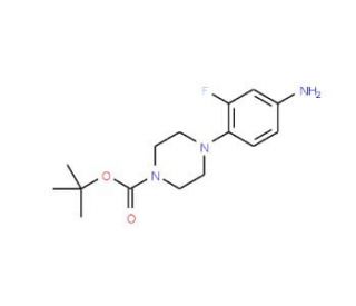 tert-Butyl 4-(4-amino-2-fluorophenyl)tetrahydro-1(2H)-pyrazinecarboxylate (CAS 1000053-23-5) - chemical structure image