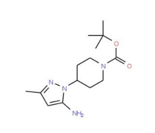 tert-butyl 4-(5-amino-3-methyl-1H-pyrazol-1-yl)piperidine-1-carboxylate - chemical structure image