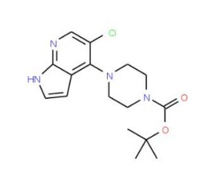 tert-Butyl 4-(5-chloro-1H-pyrrolo[2,3-b]pyridin-4-yl)piperazine-1-carboxylate (CAS 1020056-91-0) - chemical structure image