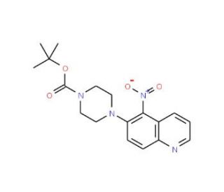 tert-Butyl 4-(5-nitroquinolin-6-yl)piperazine-1-carboxylate (CAS 1133115-87-3) - chemical structure image