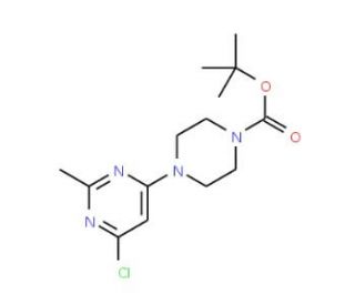 tert-Butyl 4-(6-chloro-2-methyl-4-pyrimidinyl)-tetrahydro-1(2H)-pyrazinecarboxylate (CAS 203519-37-3) - chemical structure im