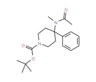 tert-Butyl 4-[acetyl(methyl)amino]-4-phenylpiperidine-1-carbamate (CAS 182621-53-0) - chemical structure image
