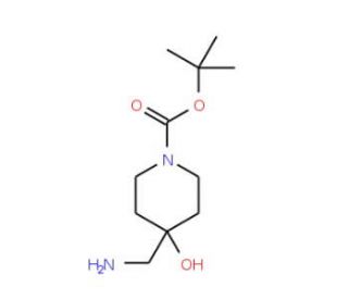 tert-Butyl 4-(aminomethyl)-4-hydroxytetrahydro-1(2H)-pyridinecarboxylate (CAS 392331-66-7) - chemical structure image