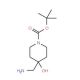 tert-Butyl 4-(aminomethyl)-4-hydroxytetrahydro-1(2H)-pyridinecarboxylate (CAS 392331-66-7) - chemical structure image